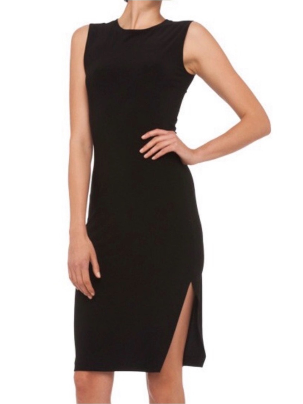 Kamalikulture Black Sleeveless Dress With Slit